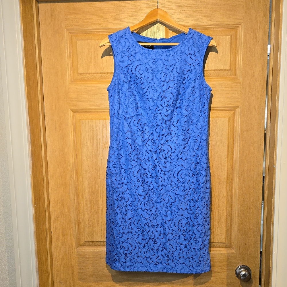 Evan Picone Royal Blue Lace Midi Dress